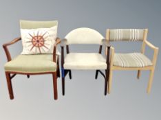 Three Scandinavian armchairs