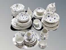 Approximately sixty eight pieces of Masons Denmark blue and white tea and dinner china