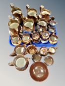 A collection of 19th century copper lustre china