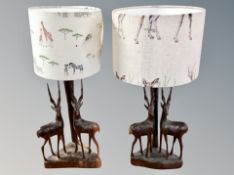 A pair of contemporary Gazelle table lamps