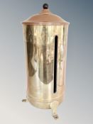 A large brass cylindrical urn, no interior,