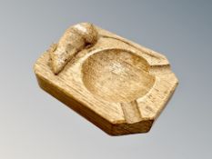 Mouseman : A Robert Thompson English oak ashtray, 7.