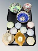 A collection of Maling and Burleigh ware jug, two bowls, biscuit barrel, sundae dishes etc.