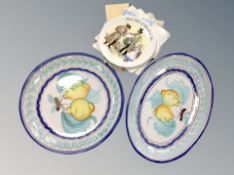 Two Italian dishes together with a quantity of Wedgwood collector's plates