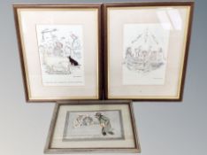 Two Henry Brewis prints together with a further print after Syndey Carter