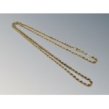 A 9ct yellow gold rope twist necklace, length 47 cm. CONDITION REPORT: 3.