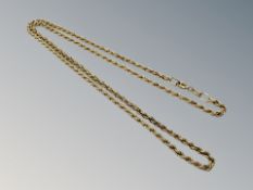 A 9ct yellow gold rope twist necklace, length 47 cm. CONDITION REPORT: 3.