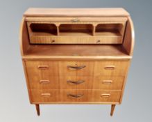 A Danish teak cylinder bureau width 85 cm