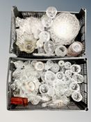 Two crates of 20th century Crystal, glasses,