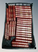 A box of leather bound Dennis Wheatley volumes published by Heron,