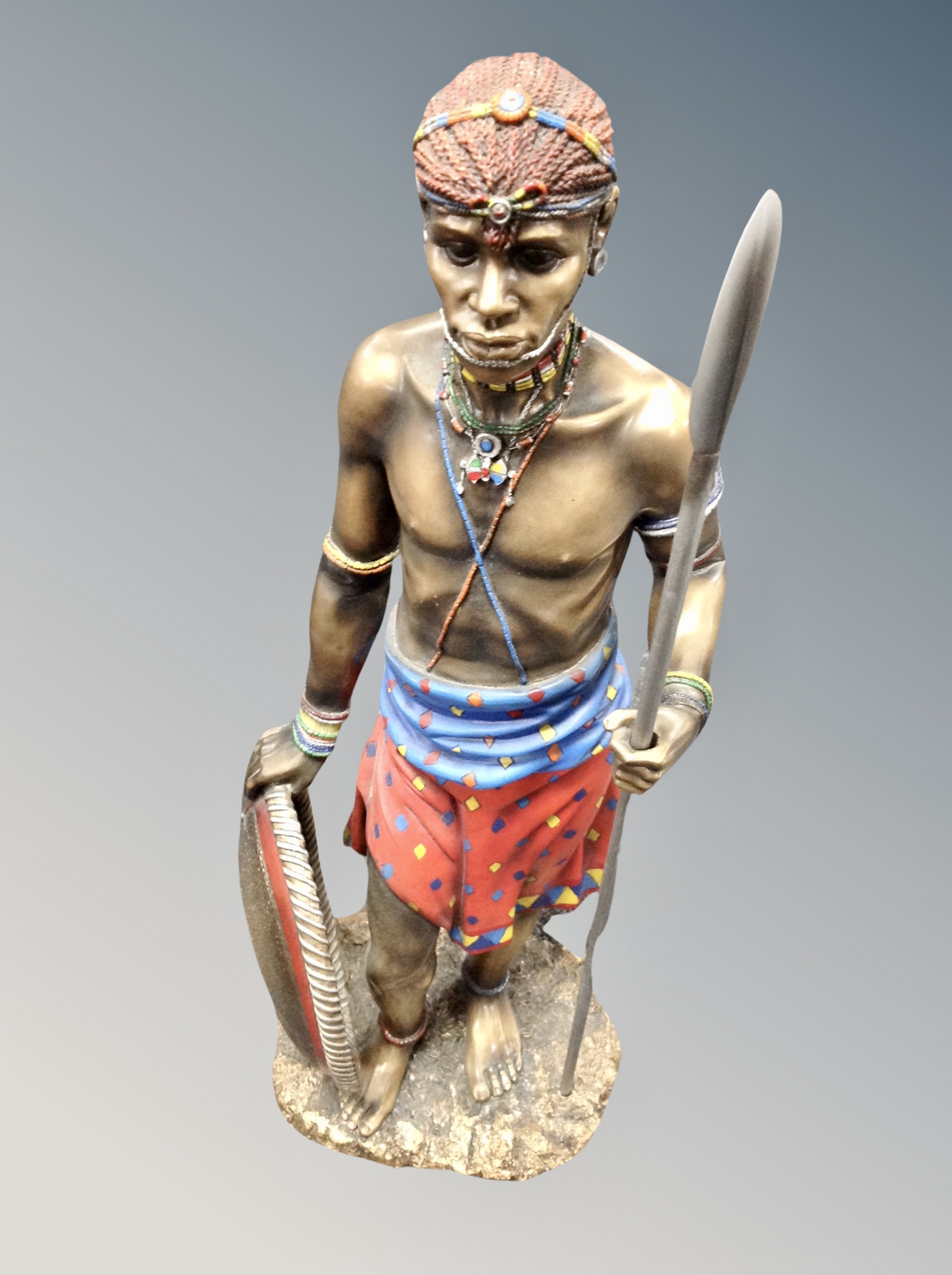 A contemporary figure of a Massai warrior,