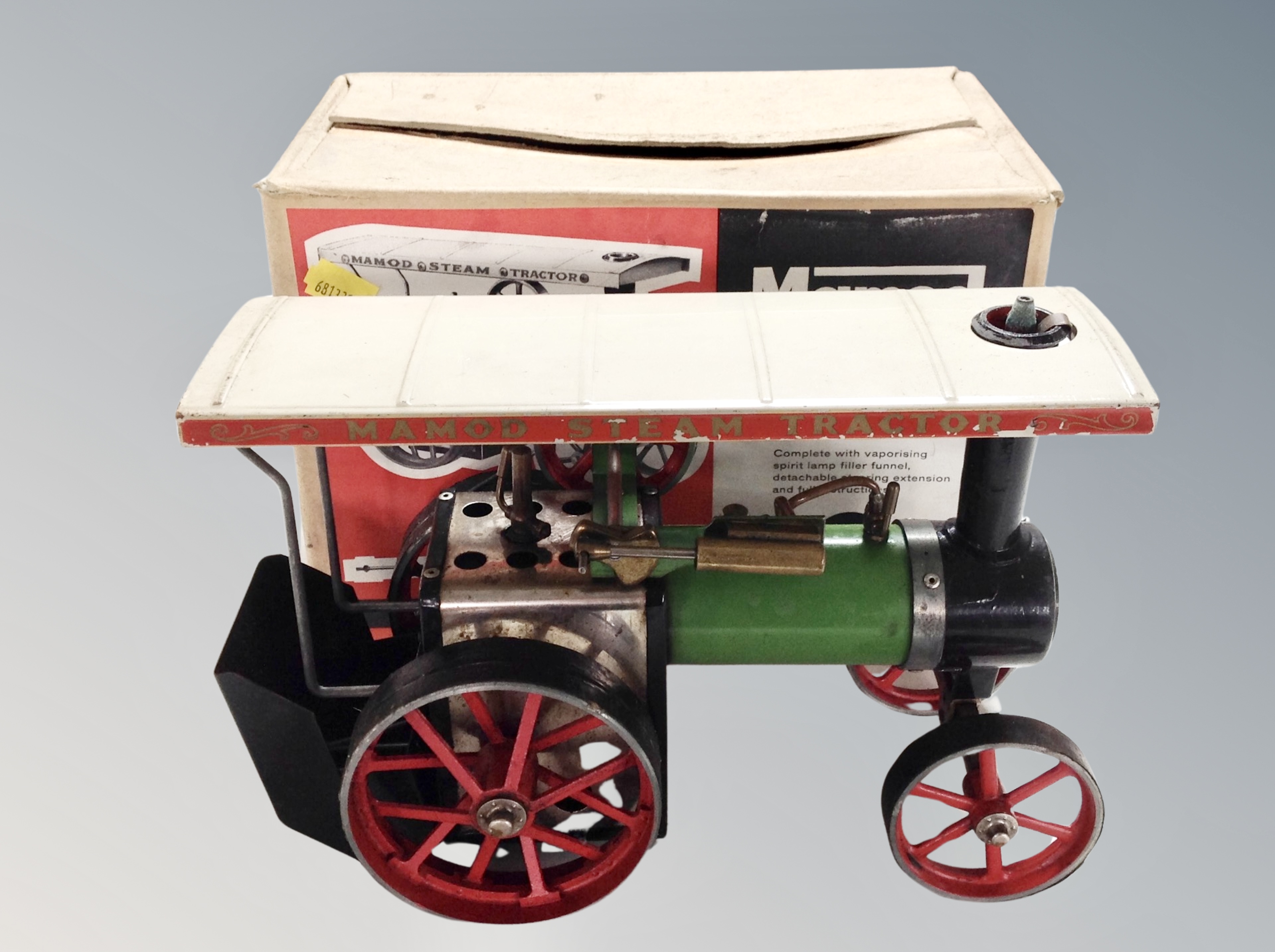 A Mamod traction engine in original box