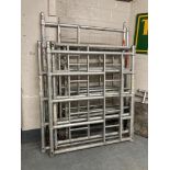 A Hi-way aluminium mobile scaffold with platform, platform length 297 cm,