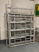 A Hi-way aluminium mobile scaffold with platform, platform length 297 cm,