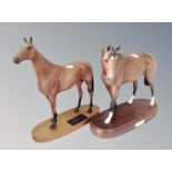 A ceramic model of a racehorse on plinth 'Troy',