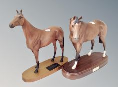 A ceramic model of a racehorse on plinth 'Troy',