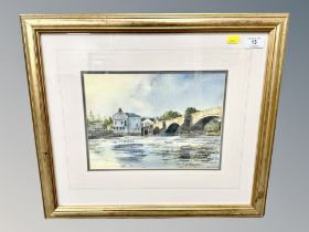 Alan Reed : Old Bridge, Haydon Bridge, watercolour, signed, 22 cm x 29 cm, framed.