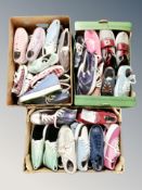 Three boxes of Zipz shoes