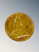 An 1895 Victorian full gold sovereign