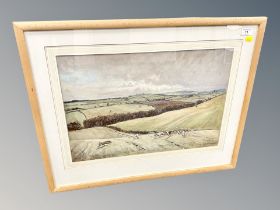 Tom Carr (1912-1977) : North Northumberland Hunting Scene, watercolour, signed, dated 1974,