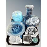 A tray of glass paperweights, Caithness,