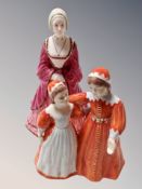 Two Coalport figures : Restoration Stuart 1660-1689 edition 124 of 500 and The Royal Collection