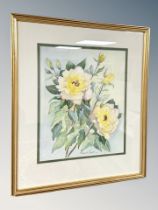 Margaret Adamson, Still life of roses, watercolour,