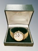 A Gentleman's elegant Rotary 9880 gold-tone quartz day/date watch