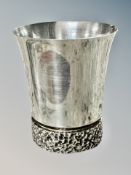 A small silver cup, height 6.5 cm, 70g., Birmingham 1972.