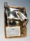 A box of Bosch steam generator iron, Pure DAB radio,