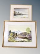 Two Alan B Charlton watercolour lake scenes