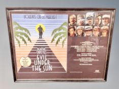 An Agatha Christie Evil Under the Sun movie poster, framed.