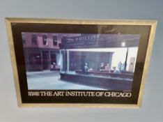 An Art Institute of Chicago gallery poster in frame,