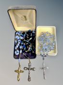 Three rosary beads with crucifix