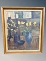 Danish school, Still life with tulip, oil on canvas,