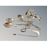 A group of silver plated items