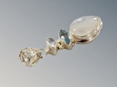 A silver moonstone pendant