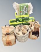 Four boxes of dried kindling,