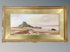 John Shapland (British, 1865-1929) St. Michael's Mount, Cornwall, watercolour, 50 cm x 22.