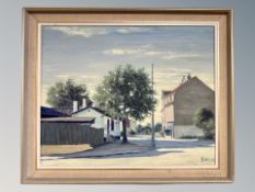 Danish school, Street in a town, oil on canvas,
