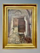 C Skousgaard, View through a door, oil on canvas,