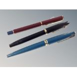 Three fountain pens