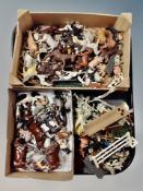 A tray of hand painted lead animal figures,