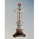 An Arts & Crafts brass decorative candlestick,