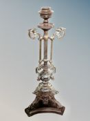 An Arts & Crafts brass decorative candlestick,