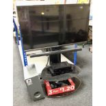 A John Lewis 40" LCD TV on stand with LG sub woofer and sound bar, Philips freeview box,