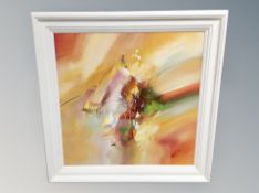 A pair of contemporary abstract oil paintings signed Wilkinson