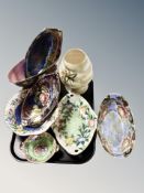 Eight pieces of Maling lustre china