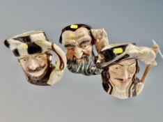 Three large Royal Doulton character jugs : Athos,