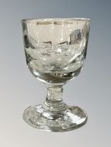 An early 19th century glass rummer,